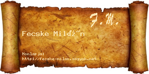 Fecske Milán névjegykártya